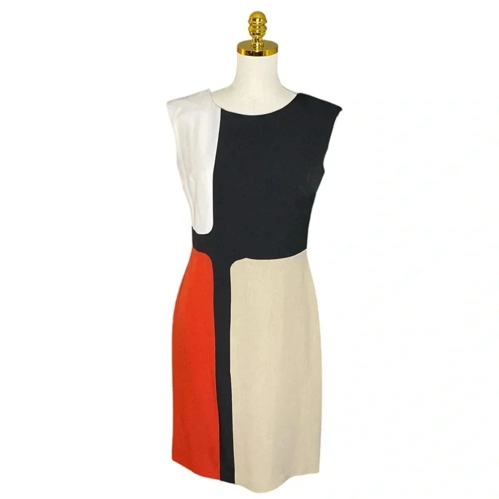 SANDRA DARREN | Women's Sleeveless Color Block A-Line Dress Size 6